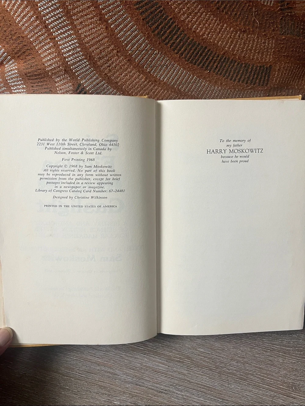 Science Fiction by Gaslight Hardcover - Sam Moskowitz 1968